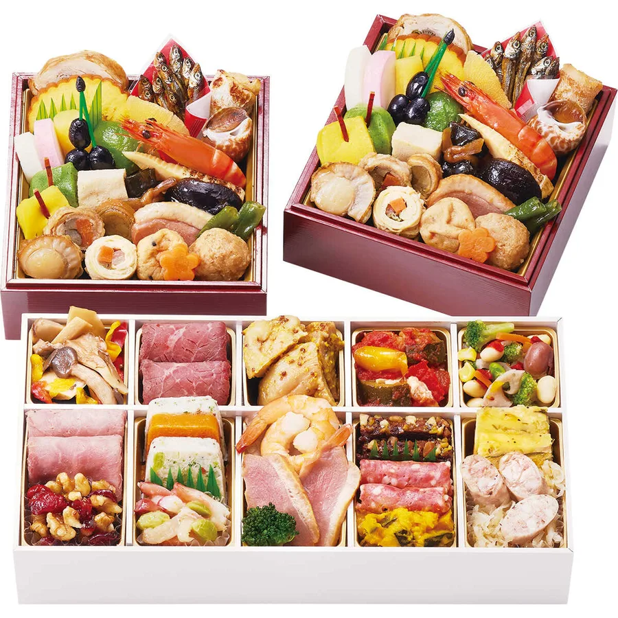 京都 しょうざん 和風 一段二客組+洋風オードブル(2人用)(大丸神戸店)の公式商品画像