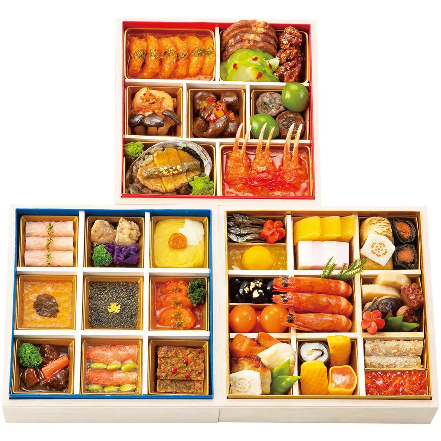 京料理 たん熊北店 & 三國 & トゥーランドット臥龍居 和・洋・中華風 三段(3人用)(近鉄百貨店ネットショップ)の公式商品画像