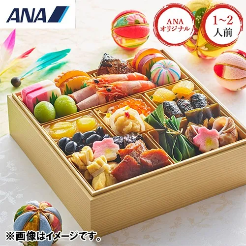 〈ANAオリジナル〉生おせち 日本料理「一乃松」謹製おせち一段重(ANAオリジナル七味缶付き)(ANAショッピング A-style)の公式商品画像