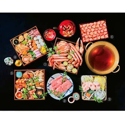 〈名古屋・丸の内河文〉 和風 三段 甘味・ふぐ鍋・近江牛味醂焼き付(4~5人用)(松坂屋名古屋店)の公式商品画像